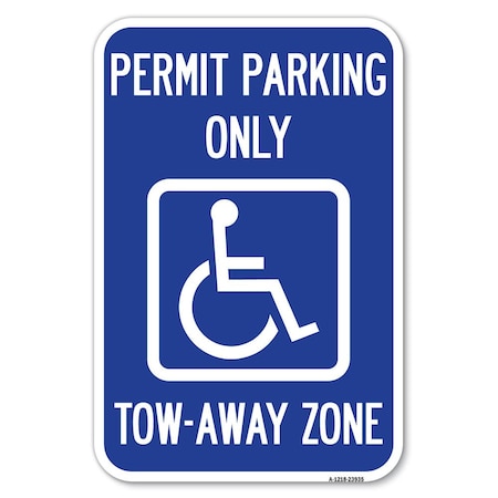Signmission Georgia ADA Handicapped Parking Sign Acc Heavy-Gauge Aluminum Sign, 12" x 18", A-1218-23935 A-1218-23935